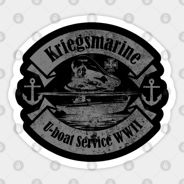 WW2 Kriegsmarine U-boat Service (distressed) Sticker by TCP